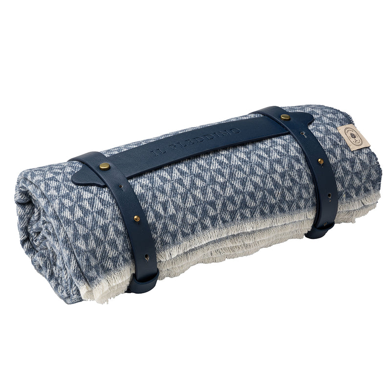 Tuscan Cottage Plaid Garfagnana con Briglia 130x180 Indigo Blue - Made in Italy 🇮🇹
