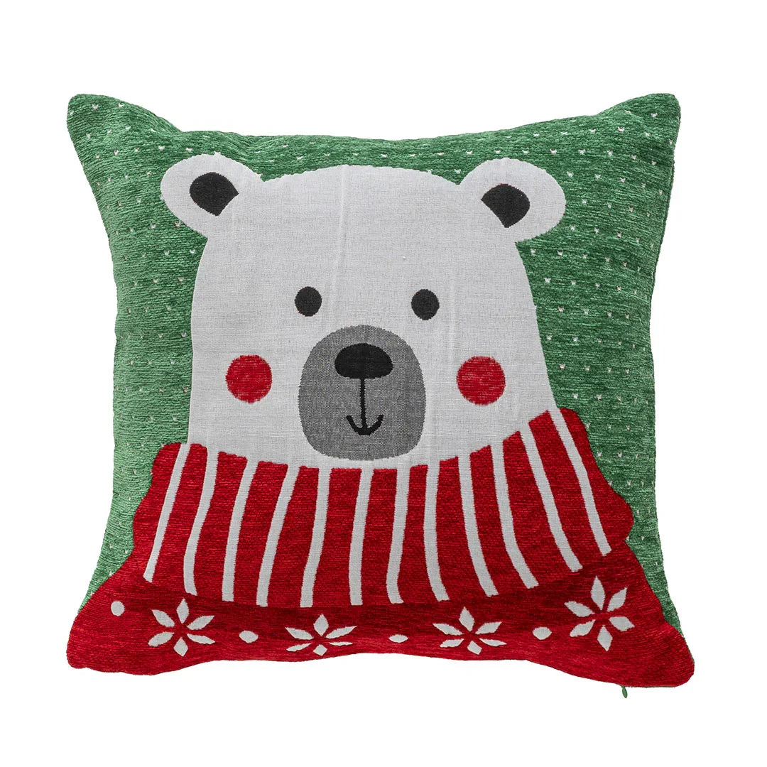 Cuscino Jacquard 40x40 cm Nevada Sierra Sugar Bear Green - Amo La Casa Shop