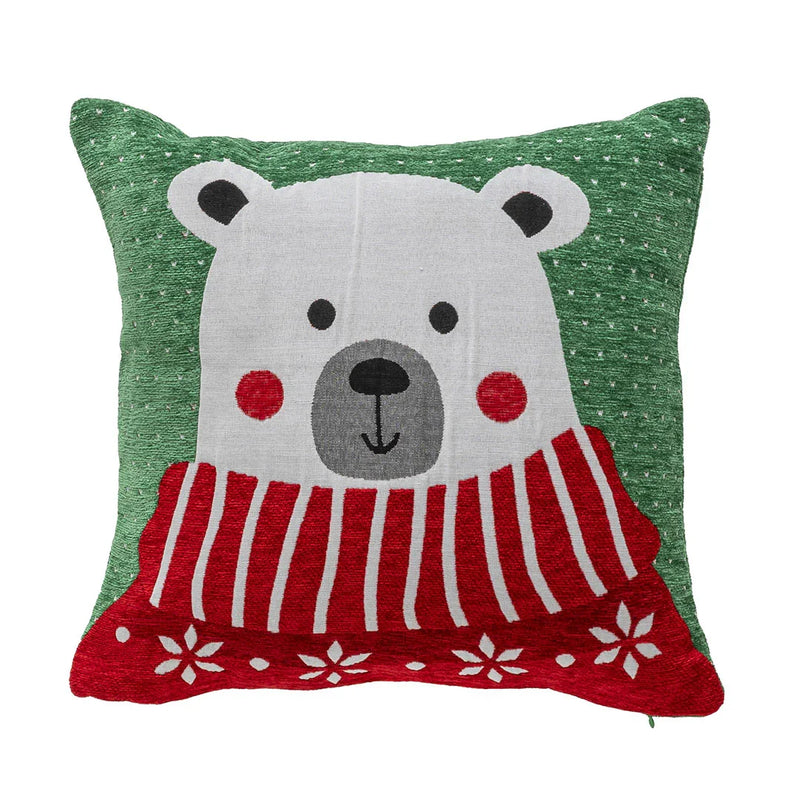 Cuscino Jacquard 40x40 cm Nevada Sierra Sugar Bear Green - Amo La Casa Shop