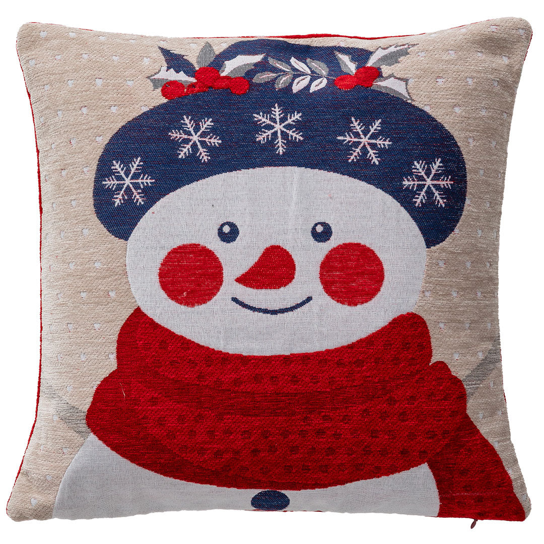 Cuscino Jacquard Comfy Knit 40x40 Snowman Beige
