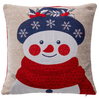 Cuscino Jacquard Comfy Knit 40x40 Snowman Beige