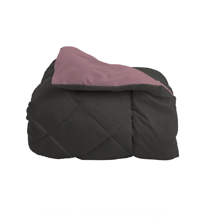 Trapunta Singola 170x250 cm Bicolore Fuoco Dark Grey/Burgundy - Amo La Casa Shop