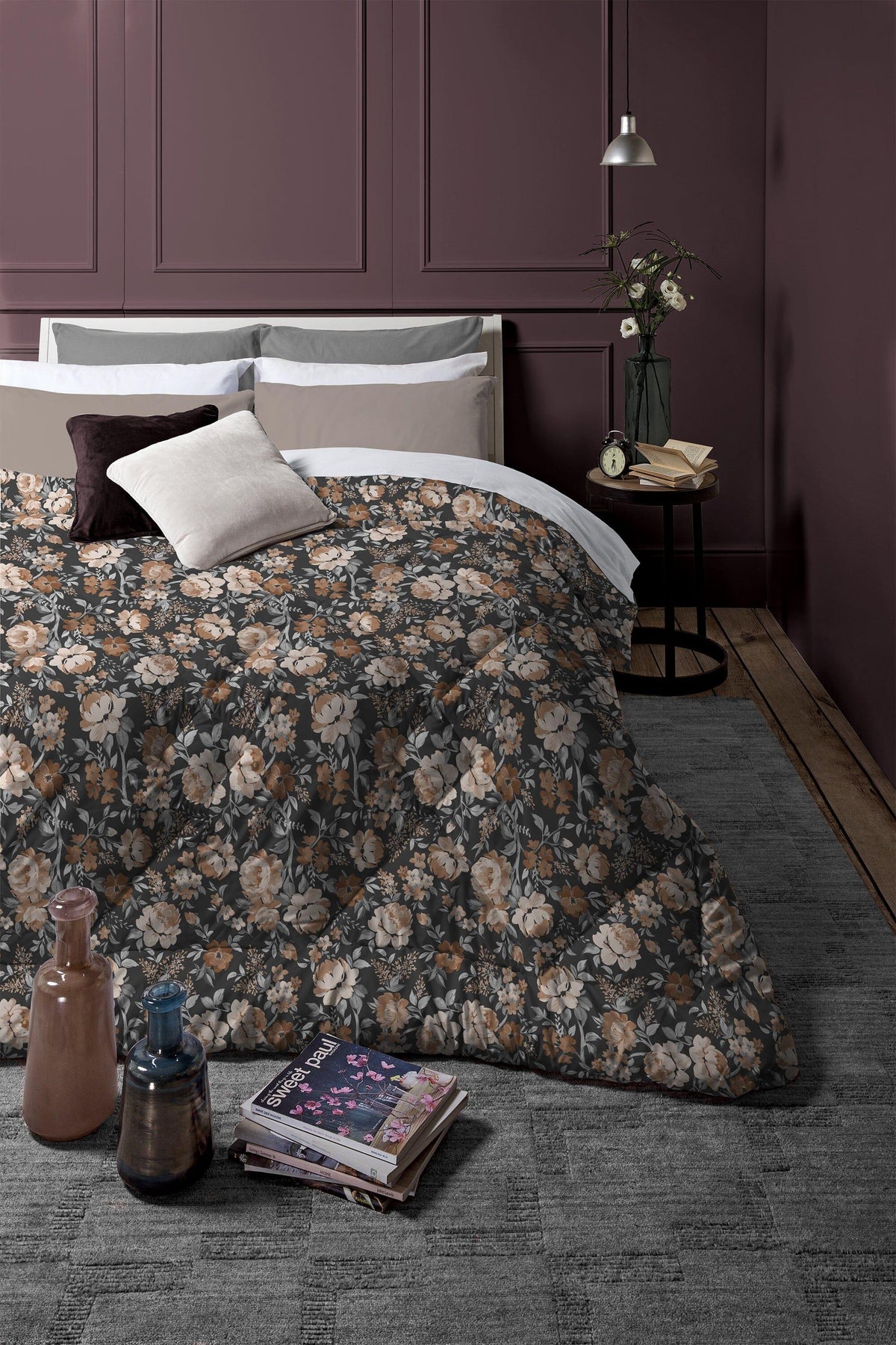 Trapunta Singola 170x250 cm con Stampa - Fantasia Fuoco Blaise Caramel - Amo La Casa Shop