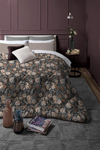 Trapunta Singola 170x250 cm con Stampa - Fantasia Fuoco Blaise Caramel - Amo La Casa Shop
