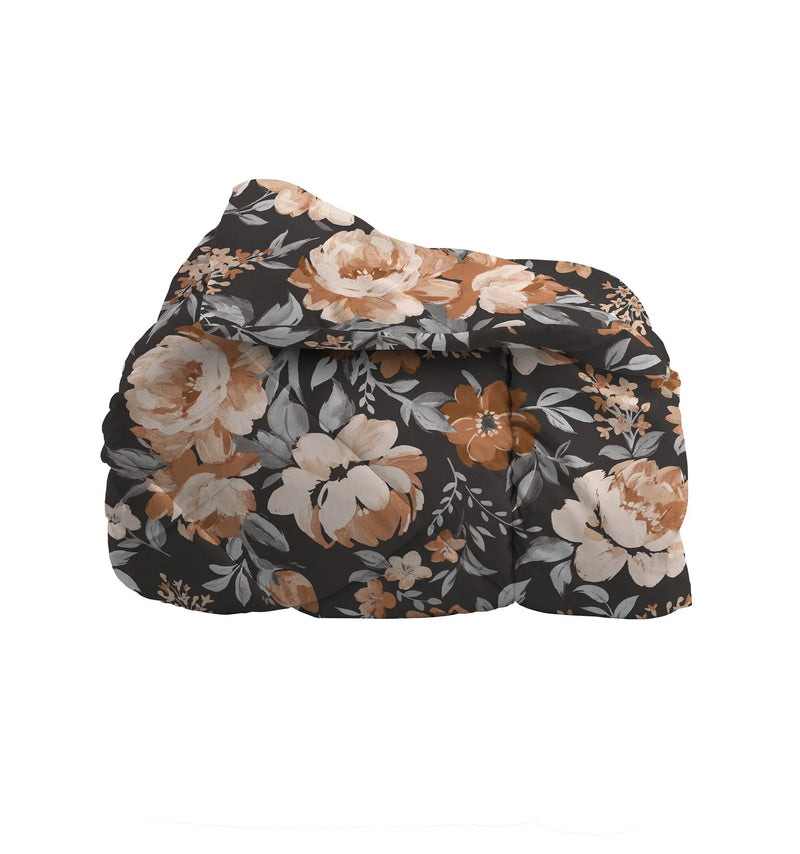 Trapunta Singola 170x250 cm con Stampa - Fantasia Fuoco Blaise Caramel - Amo La Casa Shop