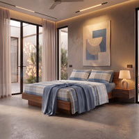Completo Letto Matrimoniale Basic - Fantasia Andrew Blue