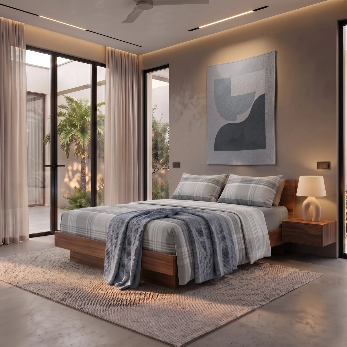 Completo Letto Matrimoniale Basic - Fantasia Andrew Grey