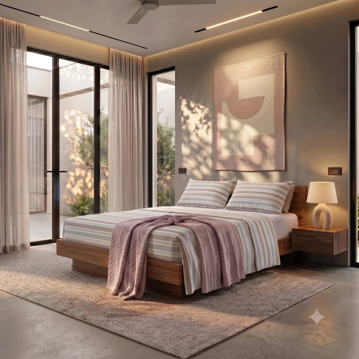 Completo Letto Matrimoniale Basic Girolamo Greige