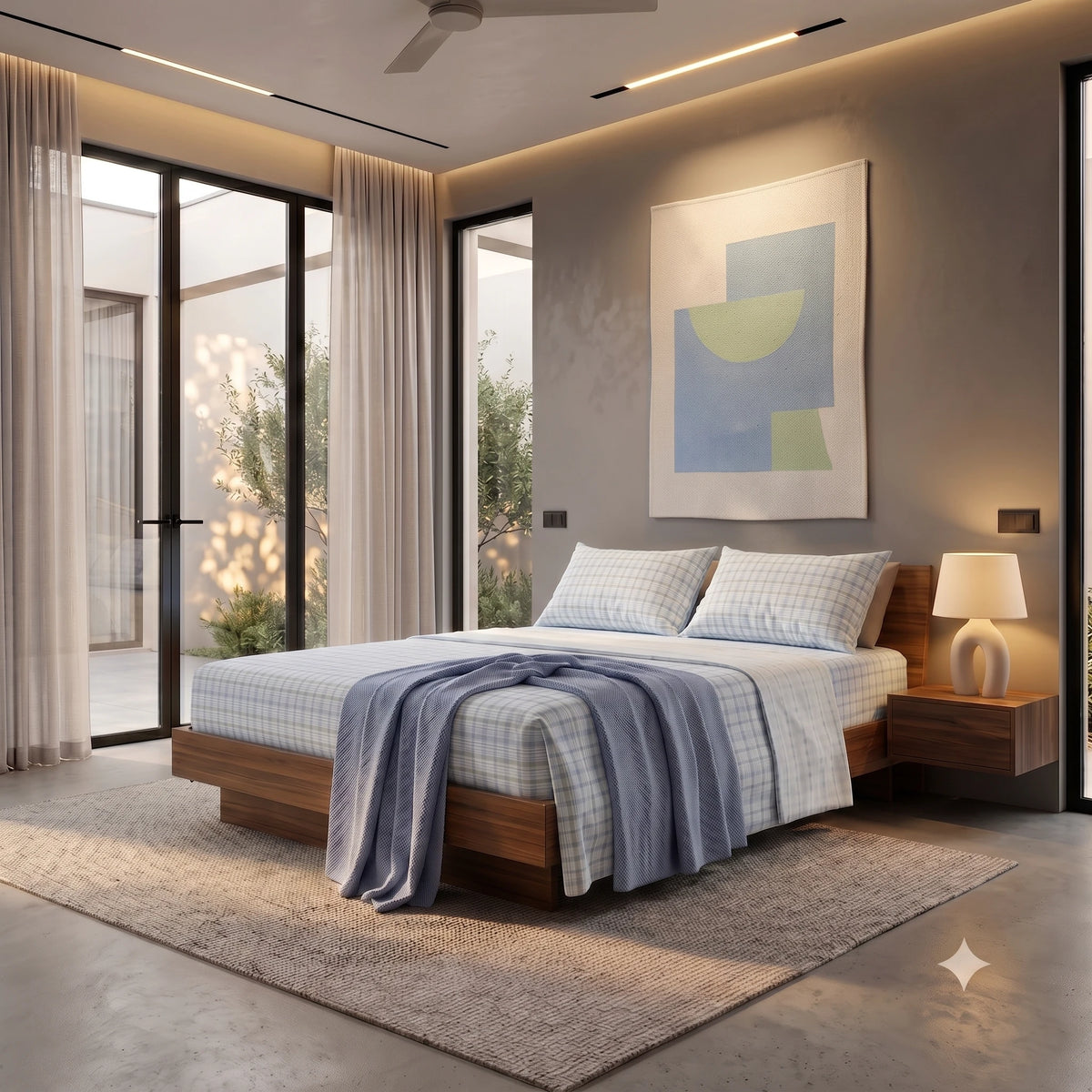 Completo Letto Matrimoniale Basic Ilario Green