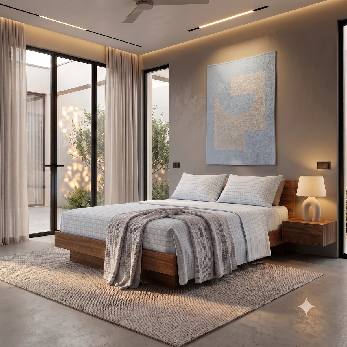 Completo Letto Matrimoniale Basic Ilario Greige