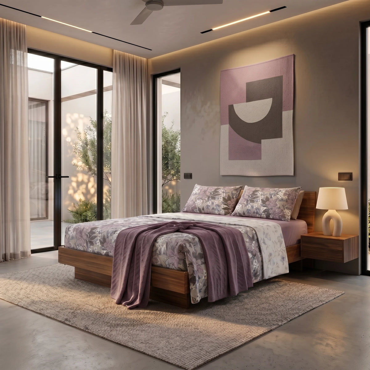 Completo Letto Matrimoniale Basic Phoebe Lilac