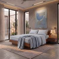 Completo Letto Matrimoniale Basic - Fantasia Edwin Blue