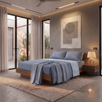 Completo Letto Matrimoniale Basic - Fantasia Leopard Light Blue
