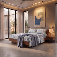 Completo Letto Matrimoniale Basic - Fantasia Marlise Blue