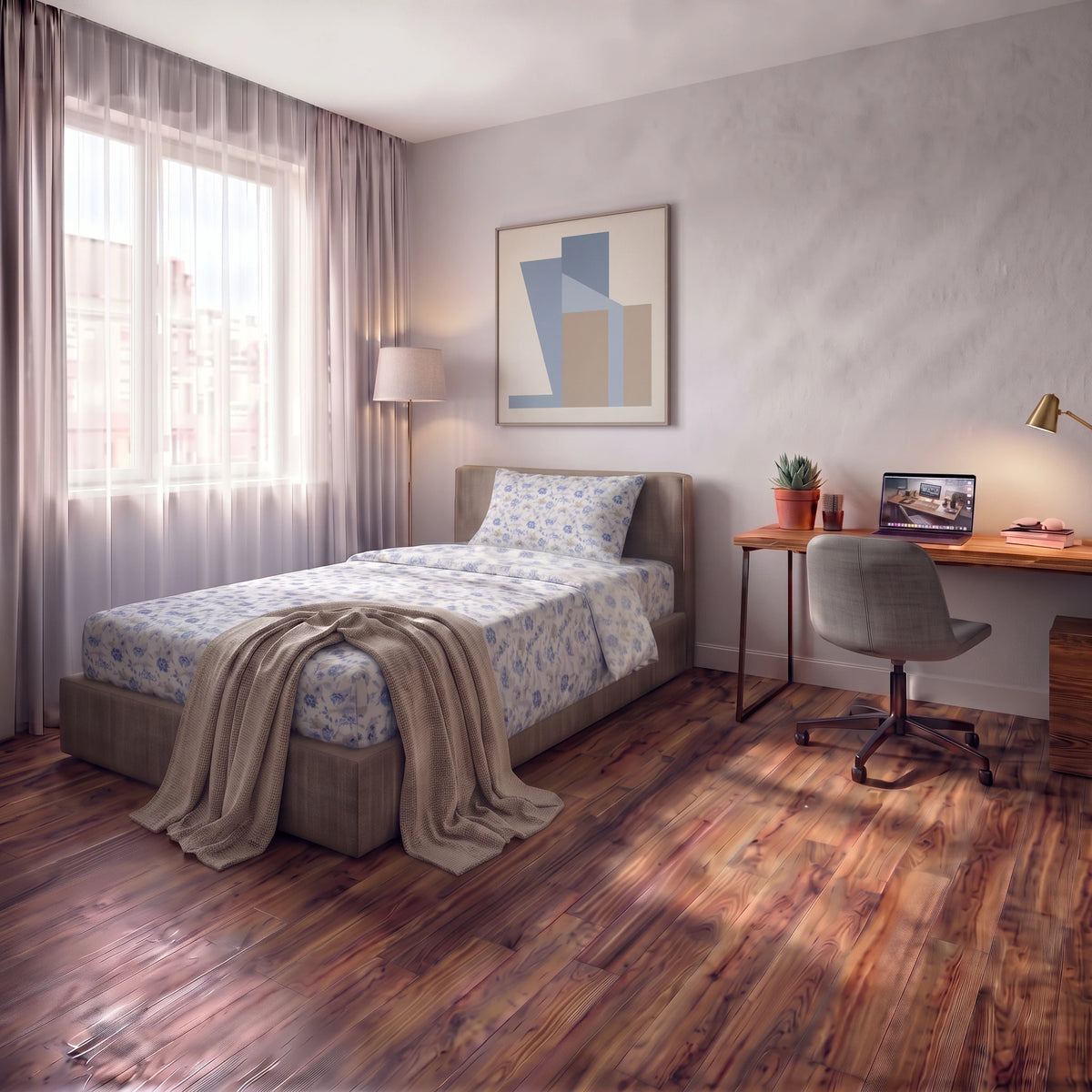 Completo Letto Singolo Basic - Fantasia Neha Blue