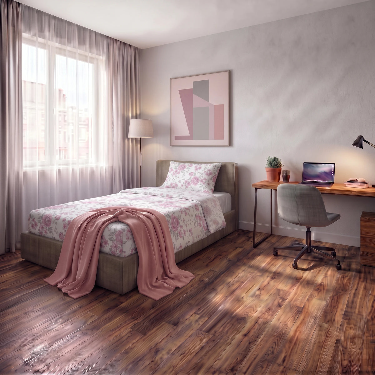 Completo Letto Singolo Basic - Fantasia Neha Mauve