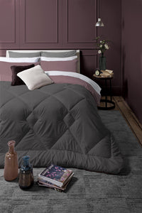 Trapunta Singola 170x250 cm Bicolore Fuoco Dark Grey/Burgundy - Amo La Casa Shop