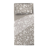 Completo Letto Singolo in Cotone con Stampa - Fantasia Fedora Taupe