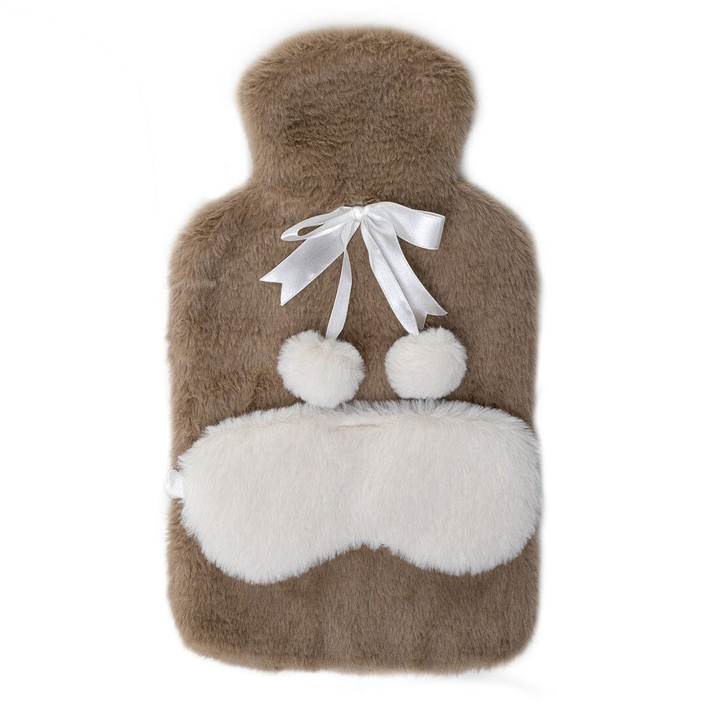 Borsa Acqua Calda Fluffy + Maschera Occhi Vanilla Standard Tinta Unita Taupe - Amo La Casa Shop