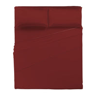 Completo Letto Matrimoniale in Microfibra Softy Yarn - Tinta Unita Bordeaux DOPPIO CODICE - Amo La Casa Shop
