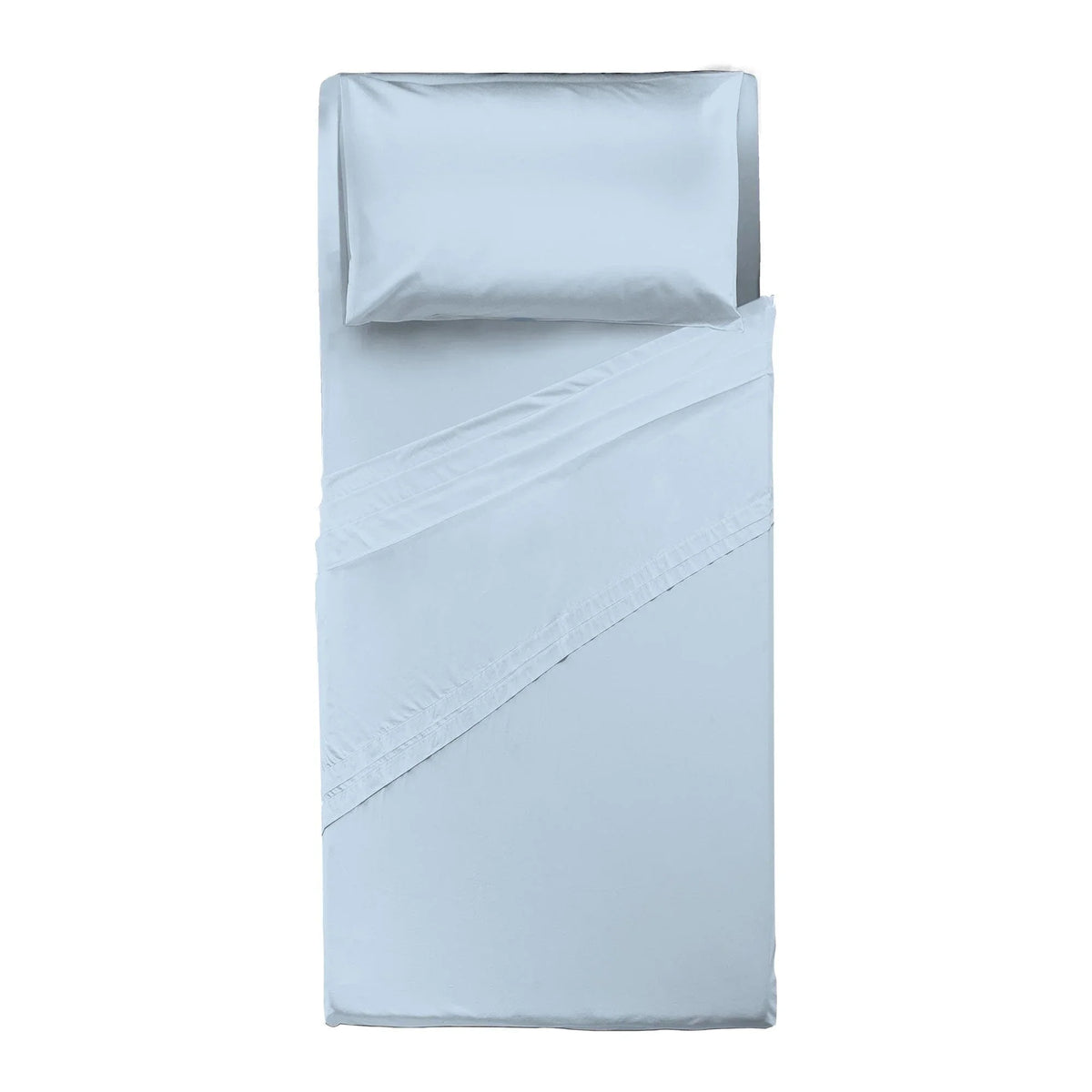 Completo Letto Singolo in Microfibra Softy Yarn - Tinta Unita Azzurro - Amo La Casa Shop