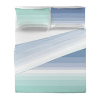 Completo Letto Matrimoniale in Cotone con Stampa - Fantasia Shades Blue Marine