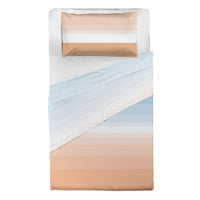 Completo Letto Piazza e Mezza in Cotone con Stampa - Fantasia Shades Light Blue Peach
