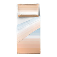 Completo Letto Singolo in Cotone con Stampa - Fantasia Shades Light Blue Peach