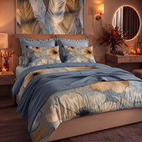 Parure Copripiumino Matrimoniale in Cotone con Stampa - Fantasia Dream Me Eloise Blue