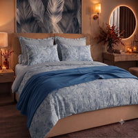 Parure Copripiumino Matrimoniale in Cotone con Stampa - Fantasia Dream Me Alina Light Blue