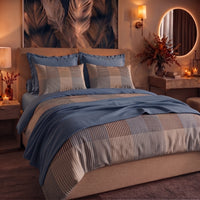 Parure Copripiumino Matrimoniale in Cotone con Stampa - Fantasia Dream Me Gilbert Blue