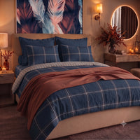 Parure Copripiumino Matrimoniale in Cotone con Stampa - Fantasia Dream Me Mayson Dark Blue
