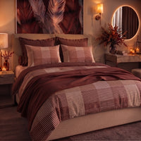 Parure Copripiumino Matrimoniale in Cotone con Stampa - Fantasia Feel Me Gilbert Burgundy