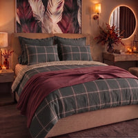 Parure Copripiumino Matrimoniale in Cotone con Stampa - Fantasia Hug Me Mayson Dark Grey