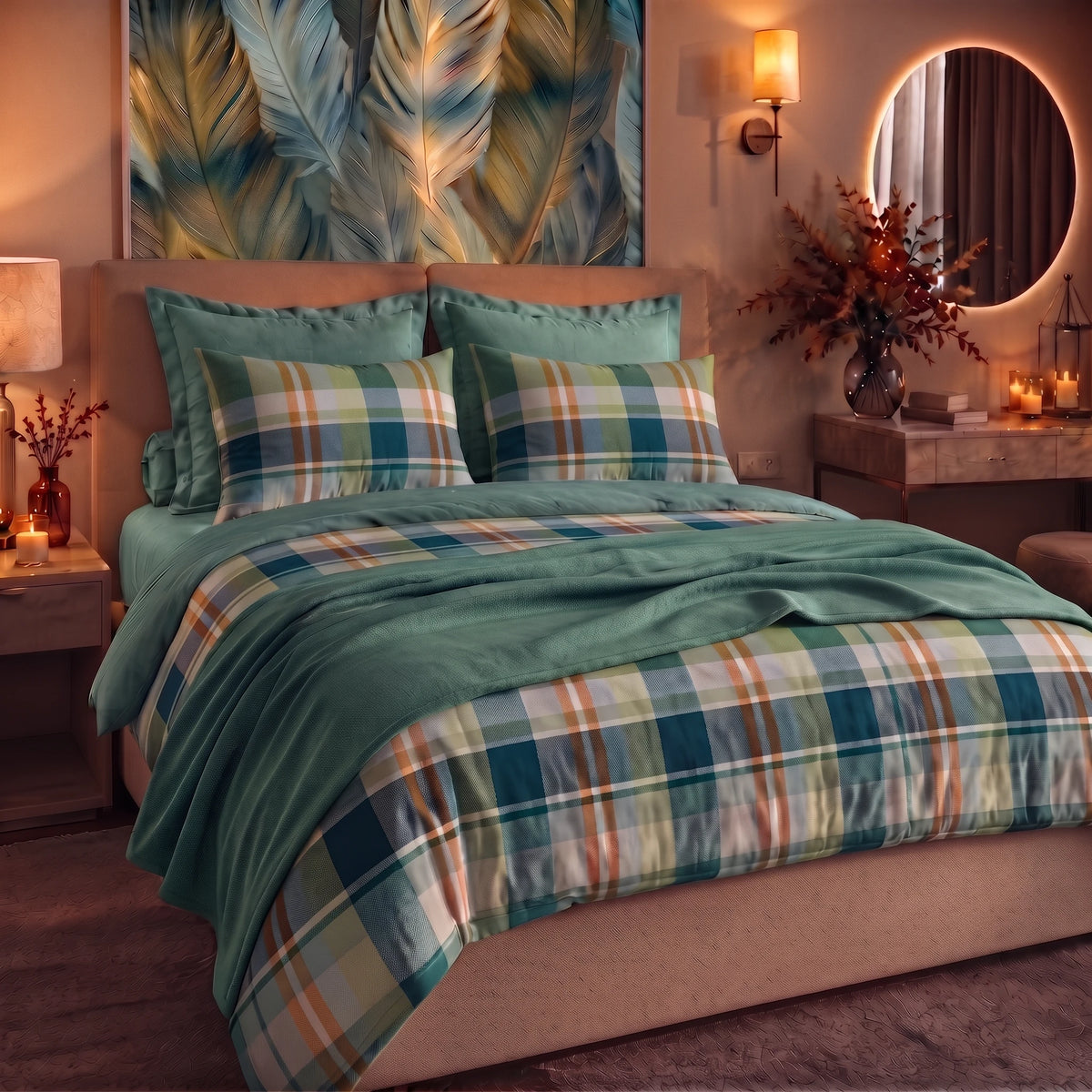 Parure Copripiumino Matrimoniale in Cotone con Stampa - Fantasia Wrap Me Ralph Teal