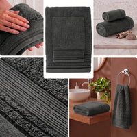 Set 2 Asciugamani Relax Me Standard Tinta Unita Dark Grey