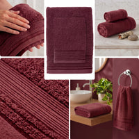 Set 2 Asciugamani Relax Me Standard Tinta Unita Burgundy