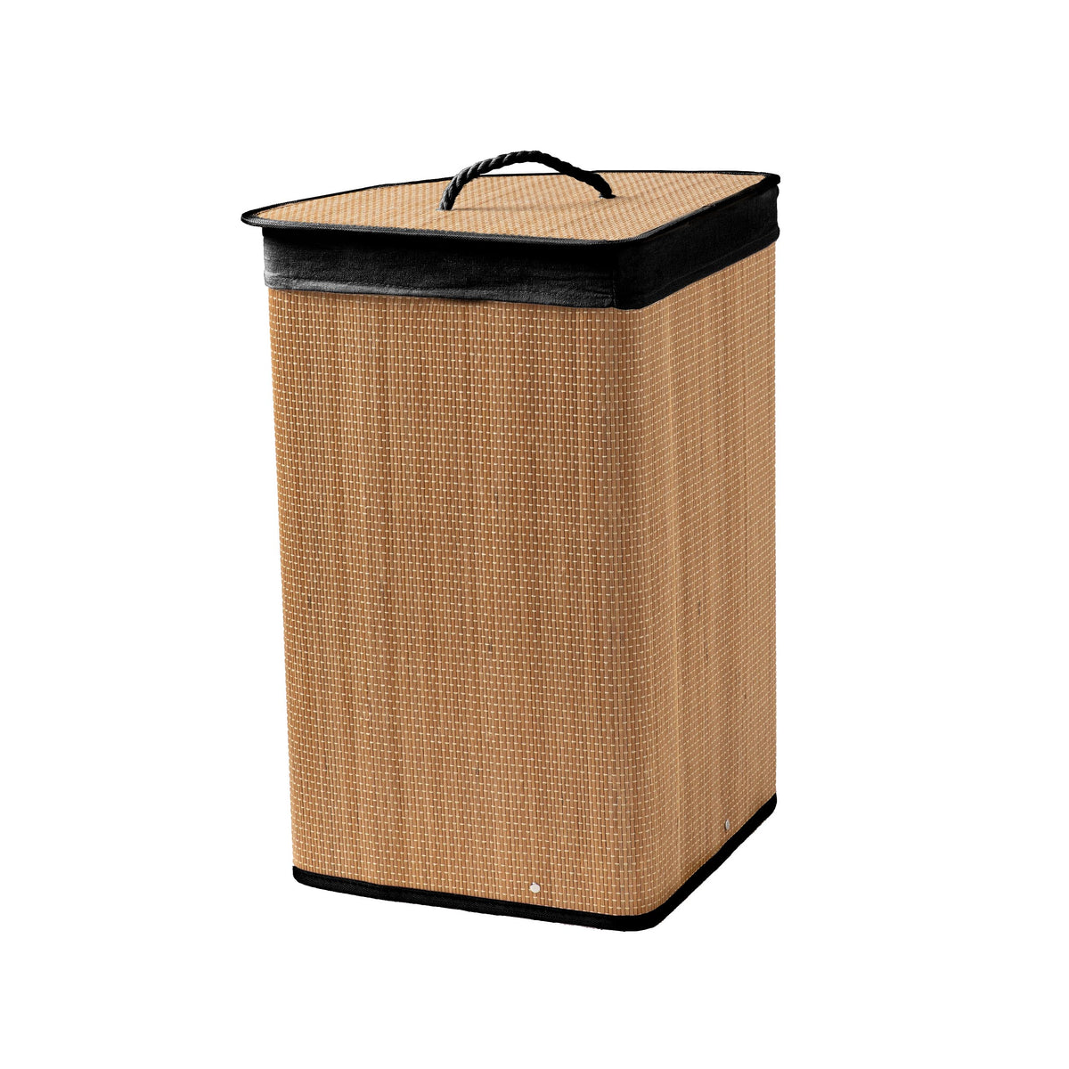 Cesto Lavanderia Angolo in Bamboo in Display Soft cm 35x60 Tinta Unita Black