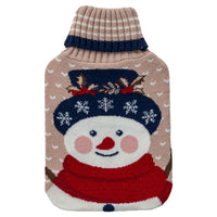 Borsa Acqua Calda Tricot Comfy Knit Standard Snowman Beige