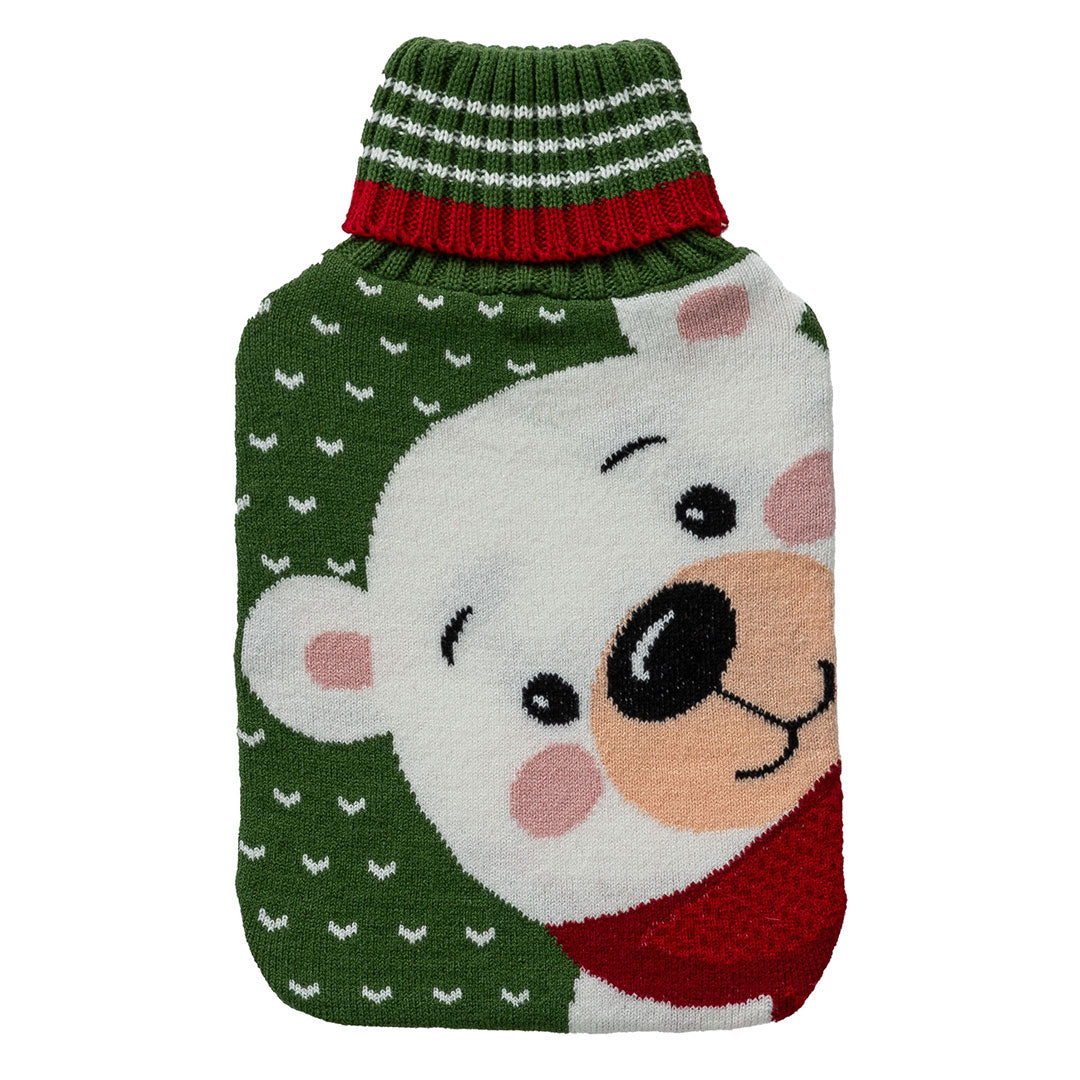Borsa Acqua Calda Tricot Comfy Knit Standard Bear Green