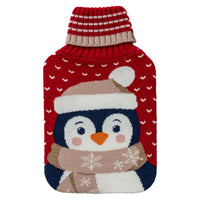 Borsa Acqua Calda Tricot Comfy Knit Standard Penguin Red