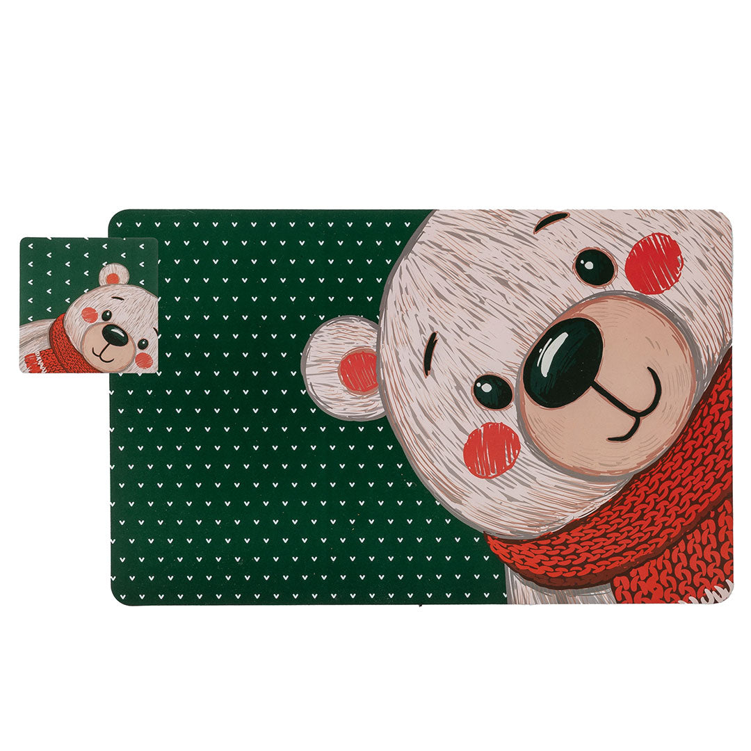 Set 4 Tovagliette + 4 Sottobicchieri Comfy Knit Standard Christmas Multicolor