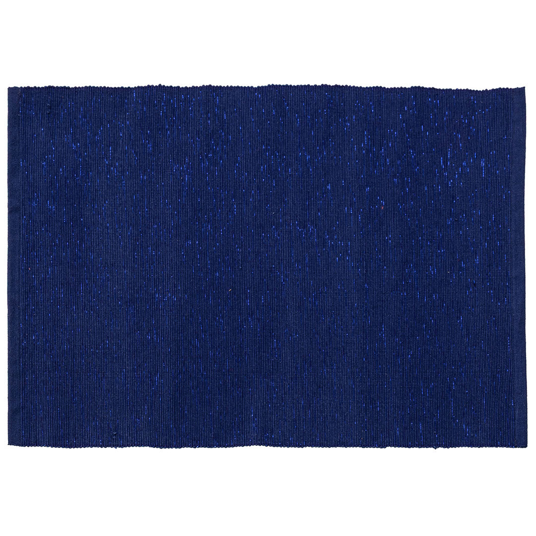 Set 2 Tovagliette Ribbed Comfy Knit 33x45 cm Shiny Blue