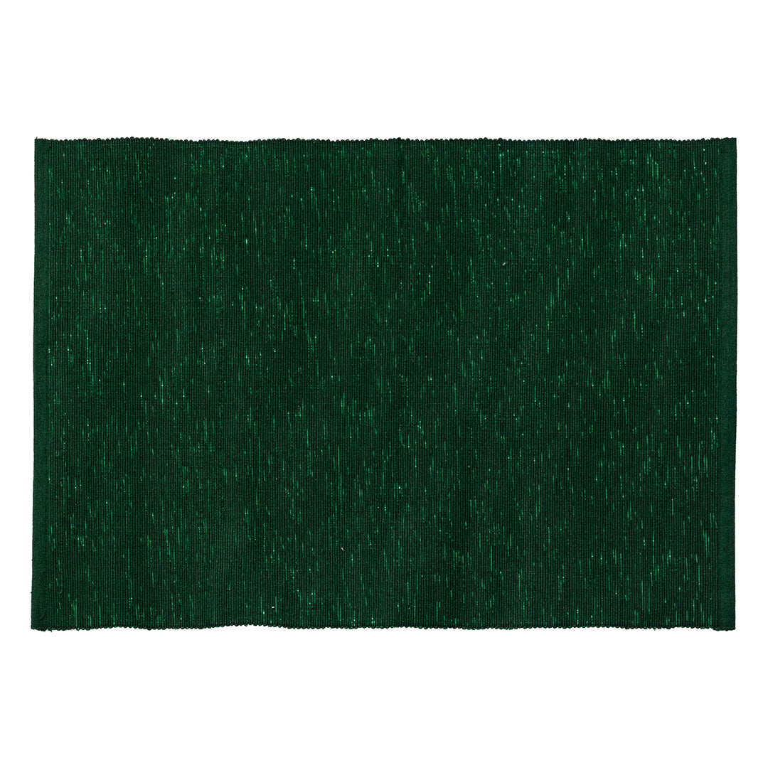 Set 2 Tovagliette Ribbed Comfy Knit 33x45 cm Shiny Green