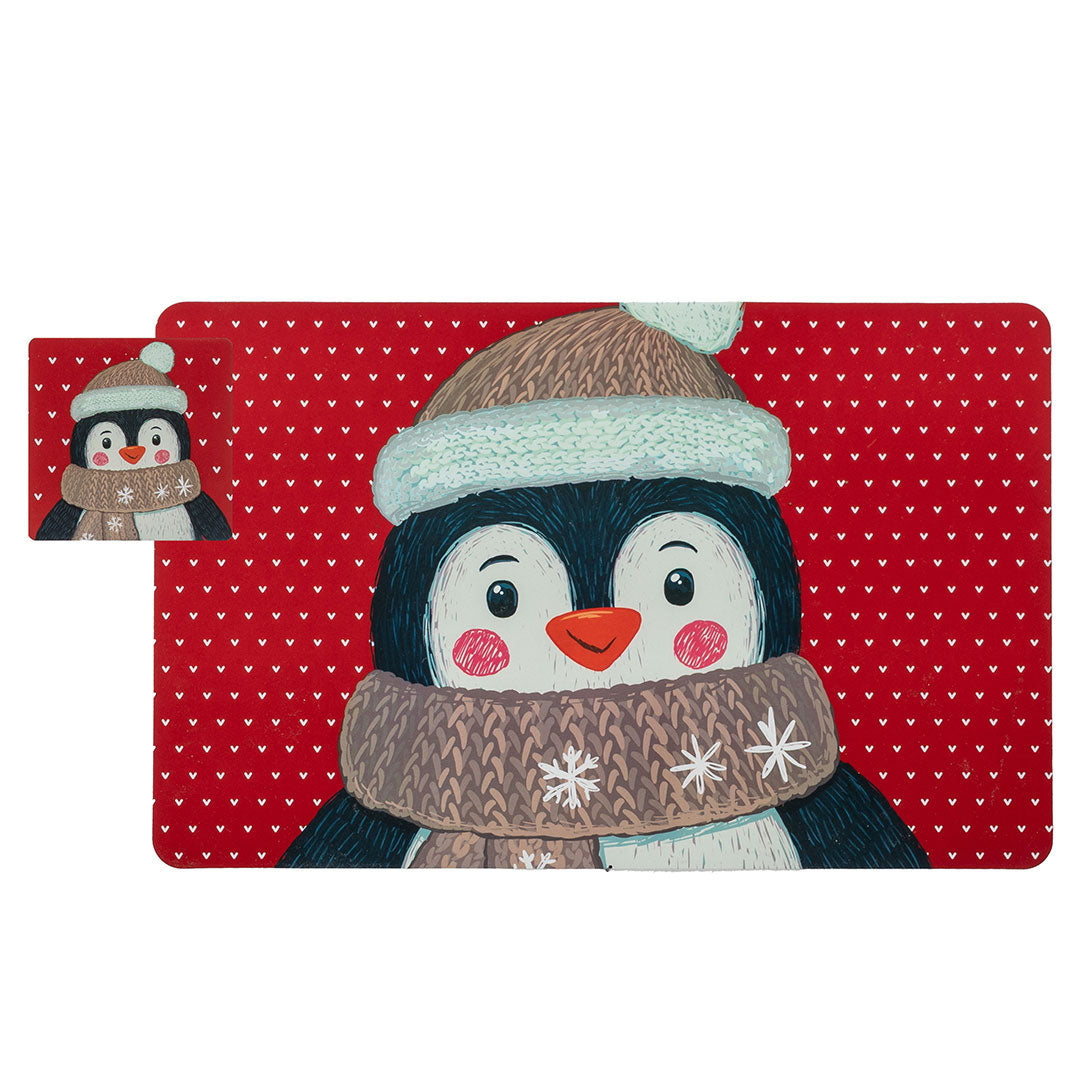 Set 4 Tovagliette + 4 Sottobicchieri Comfy Knit Standard Christmas Multicolor