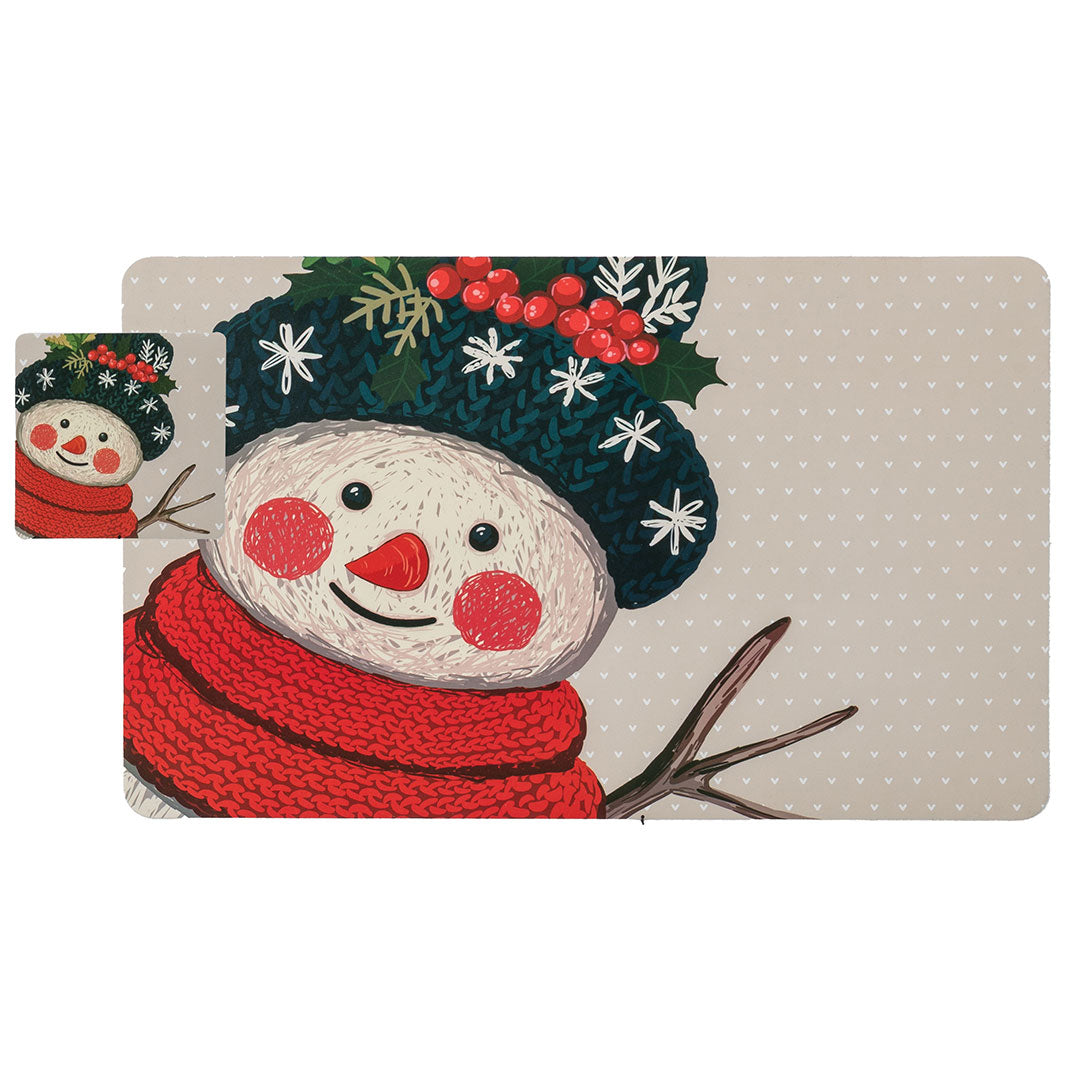 Set 4 Tovagliette + 4 Sottobicchieri Comfy Knit Standard Christmas Multicolor
