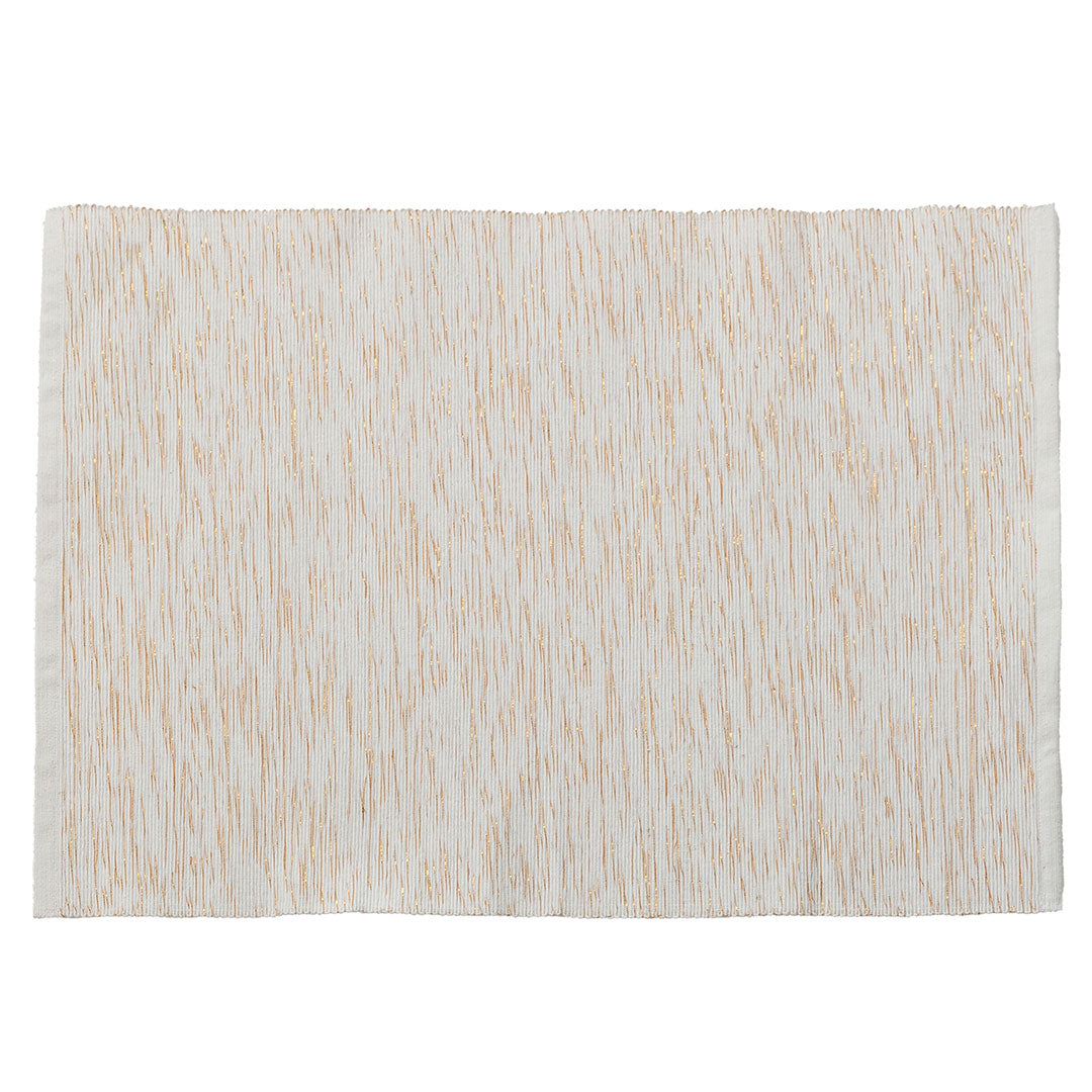 Set 2 Tovagliette Ribbed Comfy Knit 33x45 cm Shiny White
