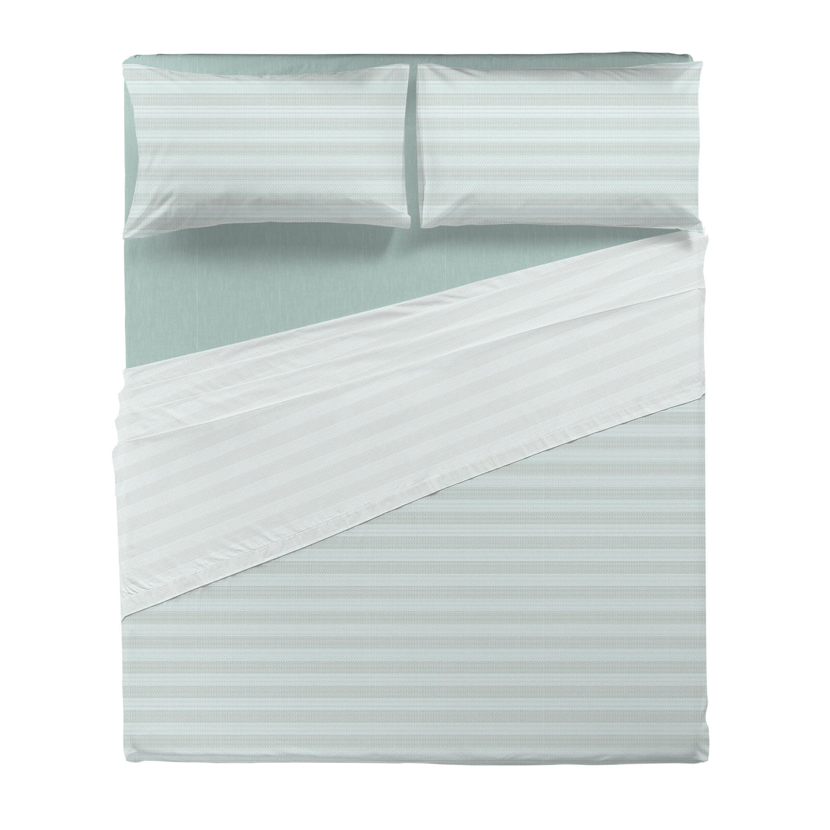 Completo Letto Matrimoniale in Cotone con Stampa - Fantasia Fabrizio Aqua