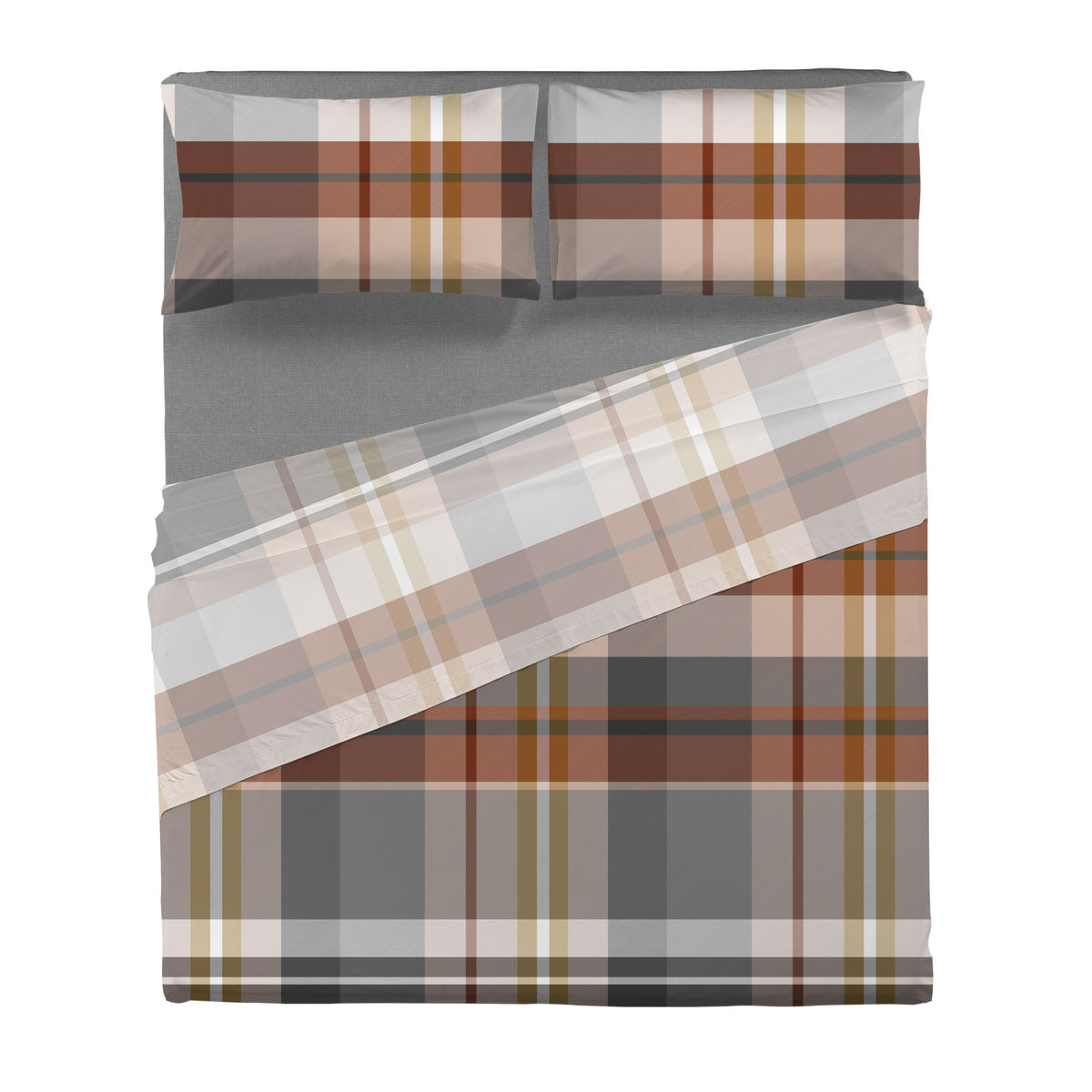 Completo Letto Matrimoniale in Cotone con Stampa - Fantasia Wrap Me Ralph Beige