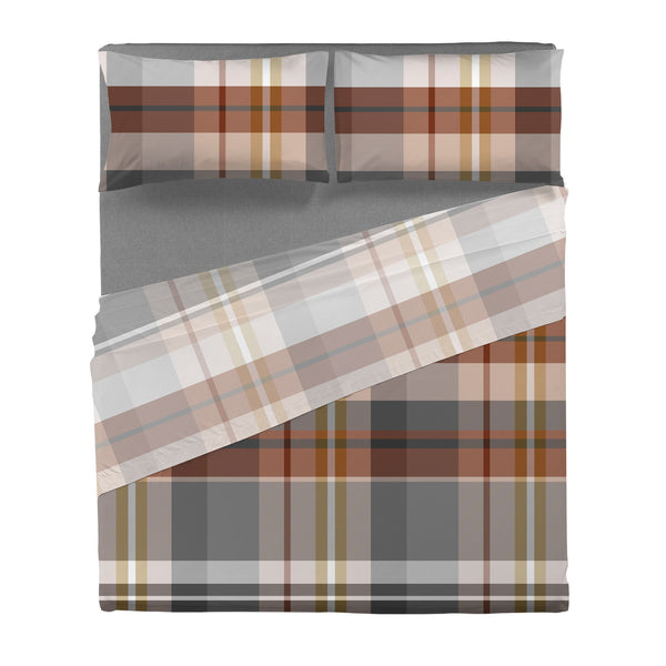 Completo Letto Matrimoniale in Cotone con Stampa - Fantasia Wrap Me Ralph Beige